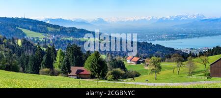 Vue impressionnante sur le lac de Constance et la vallée du Rhin Banque D'Images