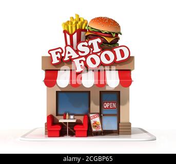 Restauration rapide rendu 3d Banque D'Images