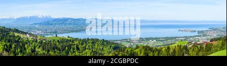 Vue impressionnante sur le lac de Constance et la vallée du Rhin Banque D'Images