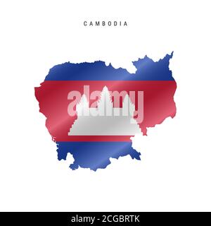 Carte du drapeau du Cambodge. Illustration vectorielle Illustration de Vecteur