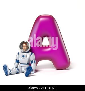 Toy font lettre UN rendu 3d Banque D'Images