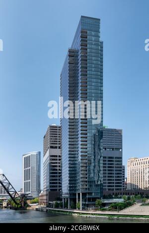 Une photo d'une journée de la tour ouest de Wolf point Chicago, USA 2016. Banque D'Images