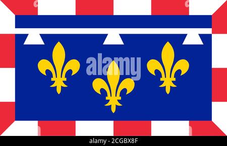 Drapeau régional du Centre Val de Loire en France Banque D'Images