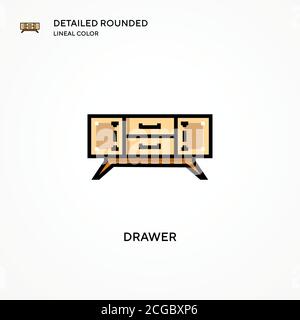 Icône de vecteur de tiroir. Concepts modernes d'illustration vectorielle. Facile à modifier et à personnaliser. Illustration de Vecteur