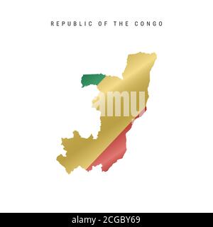 Carte du drapeau de la République du Congo. Illustration vectorielle Illustration de Vecteur