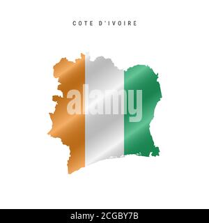 Carte du drapeau de la Côte d'Ivoire ou de la Côte d'Ivoire. Illustration vectorielle Illustration de Vecteur