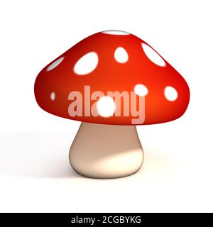 Illustration 3d champignon sur fond blanc Banque D'Images