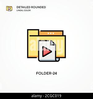 Icône de vecteur dossier-24. Concepts modernes d'illustration vectorielle. Facile à modifier et à personnaliser. Illustration de Vecteur