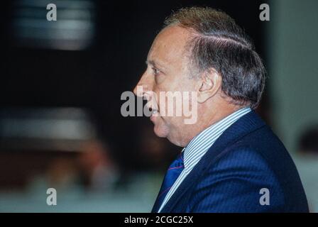 Arthur Scargill, président du Syndicat national des mineurs, prenant la parole à la Conférence du Parti travailliste à Brighton. 02 octobre 1991. Photo: Neil Turner Banque D'Images