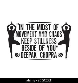 Yoga Quote bon pour t-shirt. Au milieu du mouvement Illustration de Vecteur