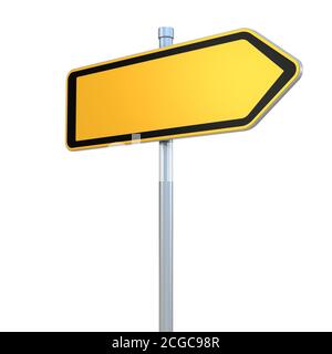 rendu 3d des panneaux routiers vierges Banque D'Images