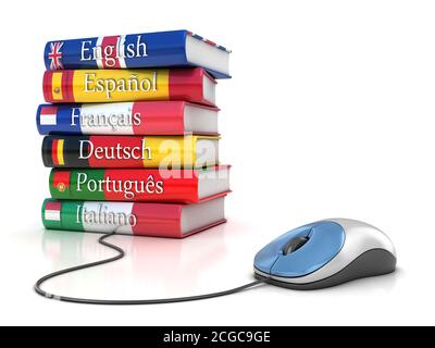 e-learning - apprentissage des langues concept 3d en ligne Banque D'Images
