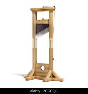 guillotine sur fond blanc illustration 3d Banque D'Images