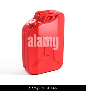 jerrycan rouge sur fond blanc illustration 3d Banque D'Images