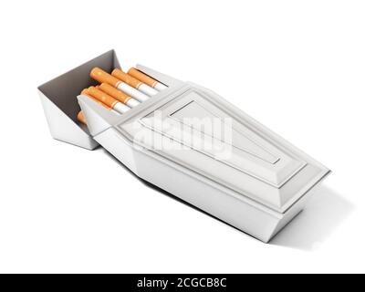 paquet de cigarettes comme cercueil funéraire - fumer tue la 3d concept Banque D'Images