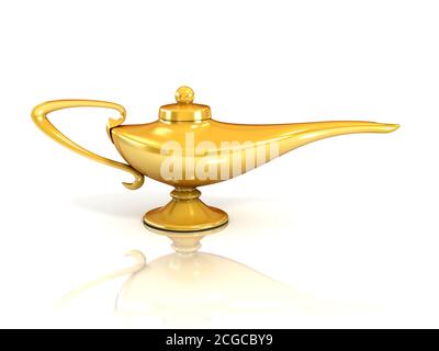 Lampe magique d'Aladdin 3d illustration Banque D'Images