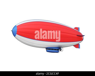 zeppelin sur fond blanc rendu 3d Banque D'Images