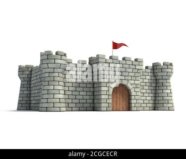 fort sur fond blanc illustration 3d Banque D'Images