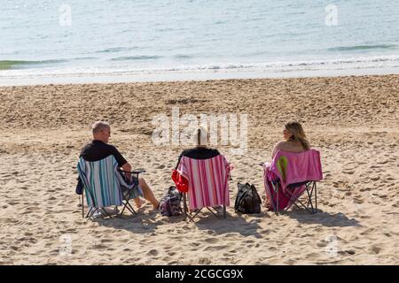 Bournemouth, Dorset, Royaume-Uni. 10 septembre 2020. Météo au Royaume-Uni : chaud et ensoleillé, tandis que les visiteurs se rendent au bord de la mer pour profiter du soleil sur les plages de Bournemouth. Crédit : Carolyn Jenkins/Alay Live News Banque D'Images