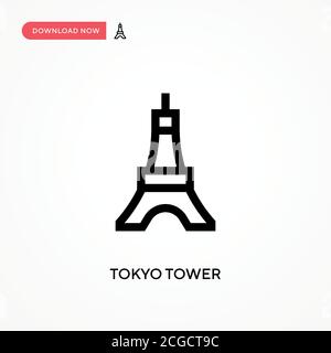 Icône de vecteur simple de la tour de Tokyo. Illustration moderne et simple à vecteur plat pour site Web ou application mobile Illustration de Vecteur