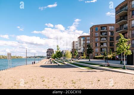 Mainz, Rheinland-PfalzGermany août 2020 , New Just Built structures appartement condo au port sur le Rhin à Mayence par le rhin Banque D'Images