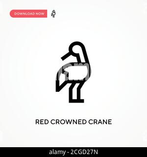 Icône de vecteur simple de grue à couronne rouge. Illustration moderne et simple à vecteur plat pour site Web ou application mobile Illustration de Vecteur