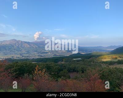 Mont aso, japon en éruption octobre 2019 Banque D'Images