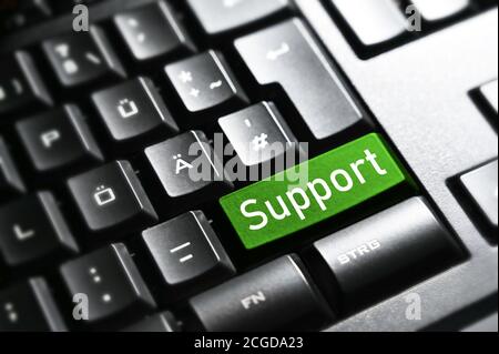 Support , bouton du clavier Banque D'Images