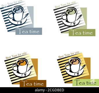 Une tasse de thé, les options de solutions graphiques, logo, couleur, vecteur, illustration, isolation Illustration de Vecteur