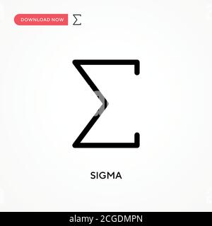 Icône de vecteur simple Sigma. Illustration moderne et simple à vecteur plat pour site Web ou application mobile Illustration de Vecteur