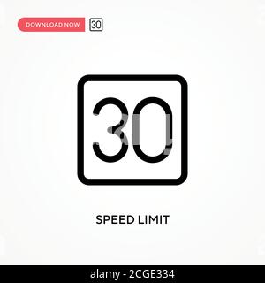 Icône de vecteur simple de limite de vitesse. Illustration moderne et simple à vecteur plat pour site Web ou application mobile Illustration de Vecteur