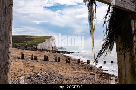 Cuckmere Haven et Seven Sisters Cliffs dans East Sussex South Paysage de la côte Banque D'Images