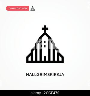 Hallgrimskirkja simple icône de vecteur. Illustration moderne et simple à vecteur plat pour site Web ou application mobile Illustration de Vecteur