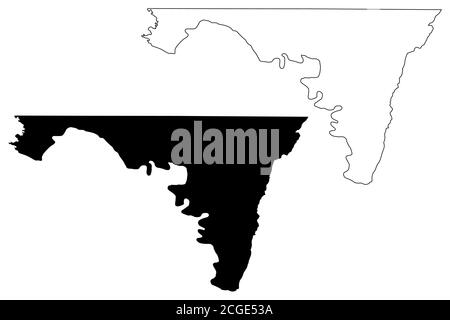 Comté de Washington, Maryland (comté des États-Unis, États-Unis d'Amérique, États-Unis, États-Unis, États-Unis) carte illustration vectorielle, scribble esquisse carte de Washington Illustration de Vecteur