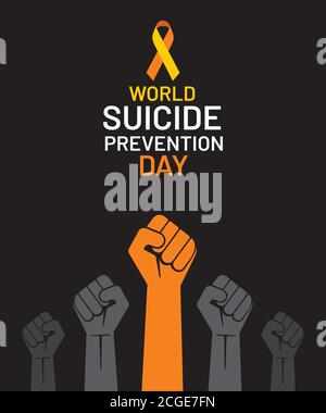 illustration vectorielle journée mondiale de prévention du suicide conception d'affiche Illustration de Vecteur