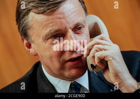 John Monks Secrétaire général du Congrès des syndicats photographié dans son bureau de Londres. 21 mars 1994. Photo: Neil Turner Banque D'Images