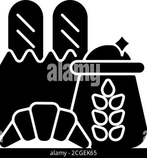 Icône de glyphe noir glucide Illustration de Vecteur