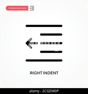 Icône de vecteur simple avec retrait à droite. Illustration moderne et simple à vecteur plat pour site Web ou application mobile Illustration de Vecteur