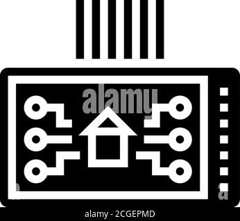 illustration isolée du vecteur de l'icône du glyphe de l'appareil smart house Illustration de Vecteur