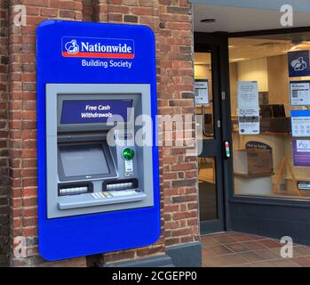 Nationwide Building Society, Bank, cashpoint, ATM, cashpoint, machine, bureau, Hunstanton, Norfolk, Angleterre, Royaume-Uni Banque D'Images