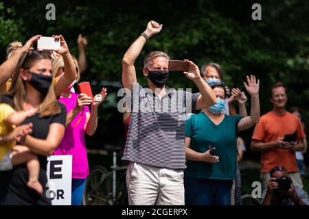 LANCASTER, PA, États-Unis - 07 septembre 2020 - le candidat démocrate à la présidence des États-Unis Joe Biden rencontre des partisans syndicaux à Lancaster, en Pennsylvanie, Banque D'Images