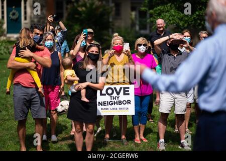 LANCASTER, PA, États-Unis - 07 septembre 2020 - le candidat démocrate à la présidence des États-Unis Joe Biden rencontre des partisans syndicaux à Lancaster, en Pennsylvanie, Banque D'Images