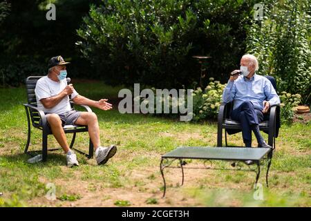 LANCASTER, PA, États-Unis - 07 septembre 2020 - le candidat démocrate à la présidence des États-Unis Joe Biden rencontre des partisans syndicaux à Lancaster, en Pennsylvanie, Banque D'Images