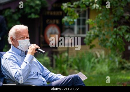 LANCASTER, PA, États-Unis - 07 septembre 2020 - le candidat démocrate à la présidence des États-Unis Joe Biden rencontre des partisans syndicaux à Lancaster, en Pennsylvanie, Banque D'Images