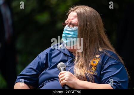 LANCASTER, PA, États-Unis - 07 septembre 2020 - le candidat démocrate à la présidence des États-Unis Joe Biden rencontre des partisans syndicaux à Lancaster, en Pennsylvanie, Banque D'Images