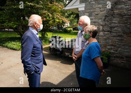 LANCASTER, PA, États-Unis - 07 septembre 2020 - le candidat démocrate à la présidence des États-Unis Joe Biden rencontre des partisans syndicaux à Lancaster, en Pennsylvanie, Banque D'Images