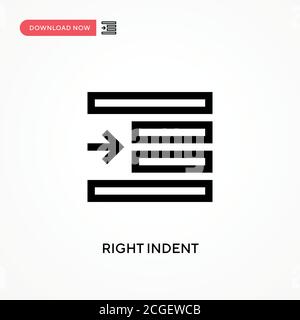 Icône de vecteur simple avec retrait à droite. Illustration moderne et simple à vecteur plat pour site Web ou application mobile Illustration de Vecteur