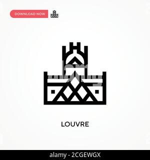 Icône de vecteur simple Louvre. Illustration moderne et simple à vecteur plat pour site Web ou application mobile Illustration de Vecteur