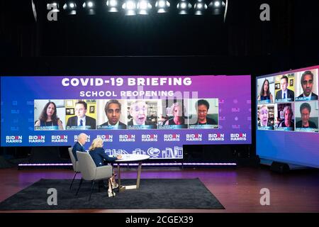 WILMINGTON, PA, États-Unis - 02 septembre 2020 - l'ancienne deuxième Dame Jill Biden avec son mari - le candidat démocrate à la présidence des États-Unis Joe Biden à un pré Banque D'Images