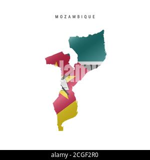 Carte du drapeau du Mozambique. Illustration vectorielle Illustration de Vecteur